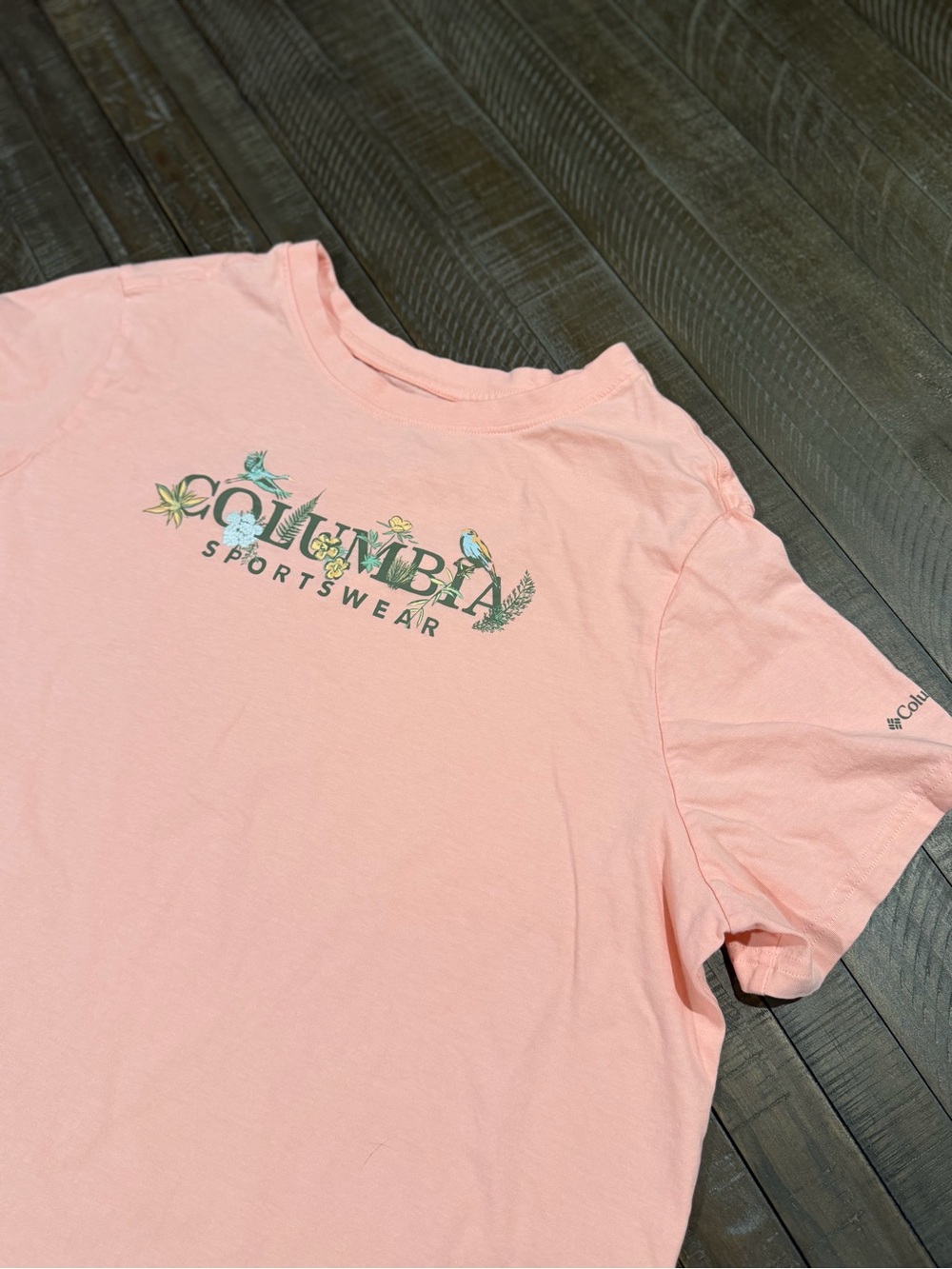 Columbia Peach Pink Short-Sleeve Tee with Nature Logo